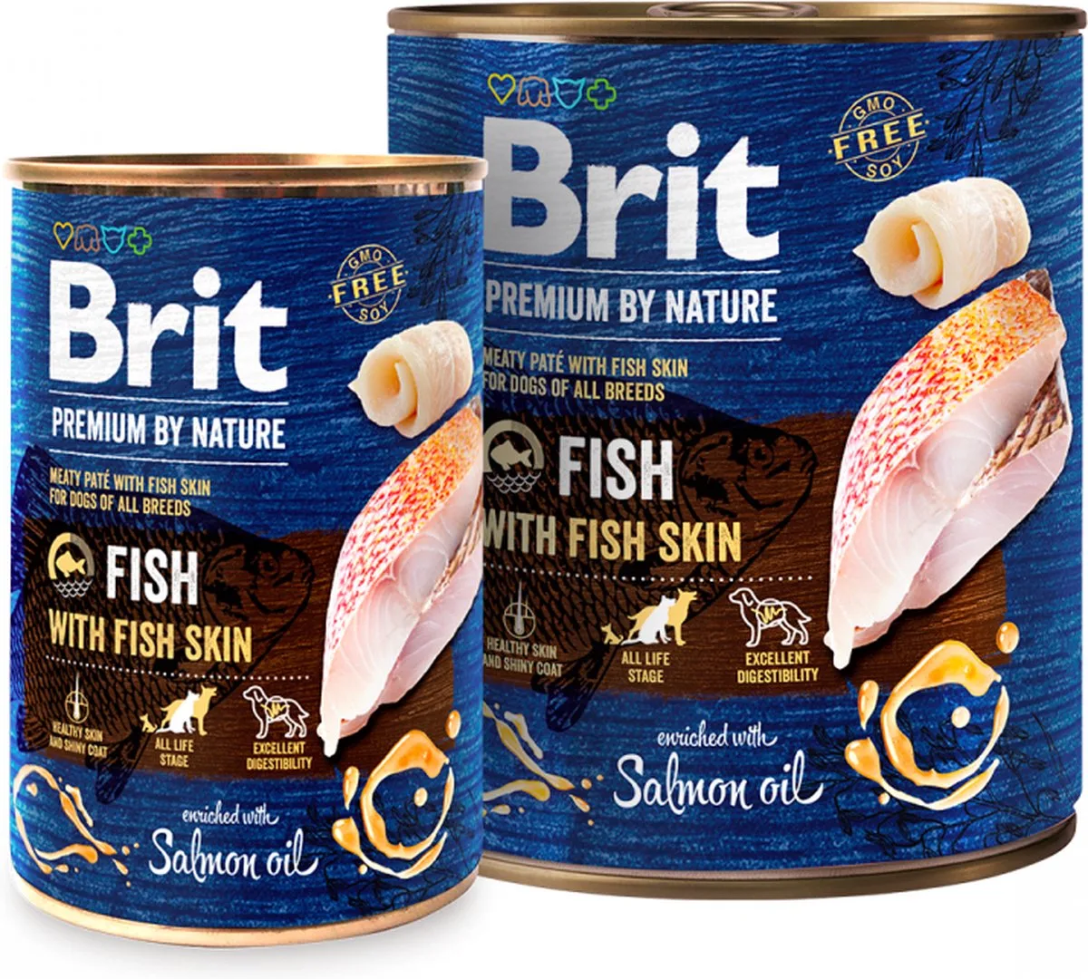 Cans Fish with Fish Skin 400 g (6) fra Brit – produktbillede