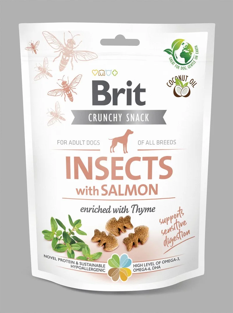 Dog Crunchy Cracker 160 g - Hondensnacks - Insecten&Zalm&Thijm de Brit – photo produit