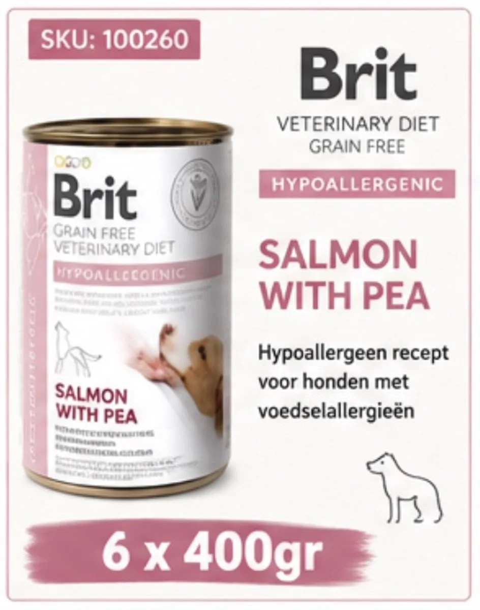 Dog Hypoallergenic Monoprotein Salmon - 6 x 400 g fra Brit – produktbillede