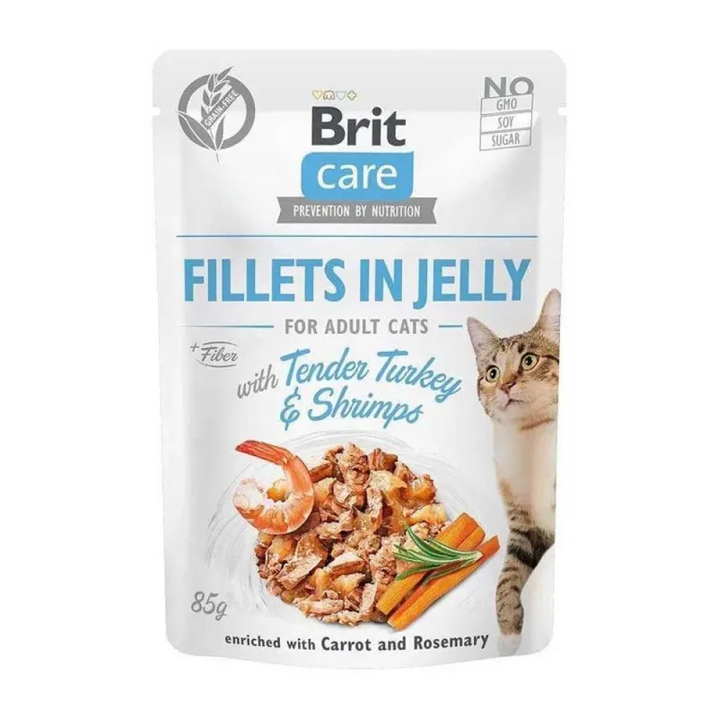 Filets In Gelei Met Smaak Van Natvoer Voor Kat 85g de Brit – photo produit 5 sur 5