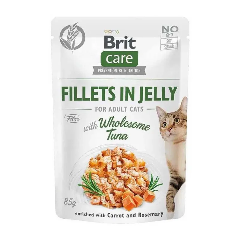 Filets In Gelei Met Smaak Van Natvoer Voor Kat 85g de Brit – photo produit 3 sur 5
