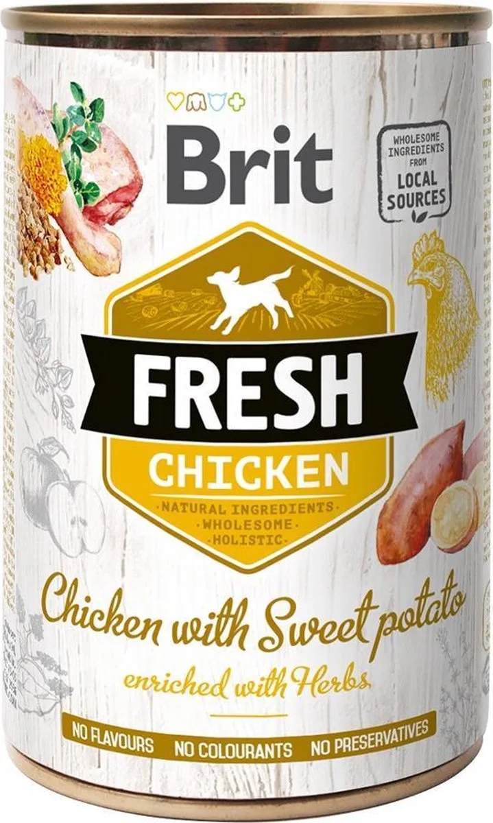 Fresh Chicken with Sweet Potato Kip 3 x 400 g by Brit – product photo