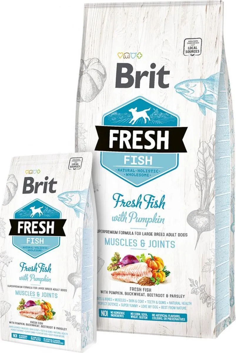Fresh Fish & Pumpkin Adult Large Breed 12 kg - Hond van Brit – productfoto