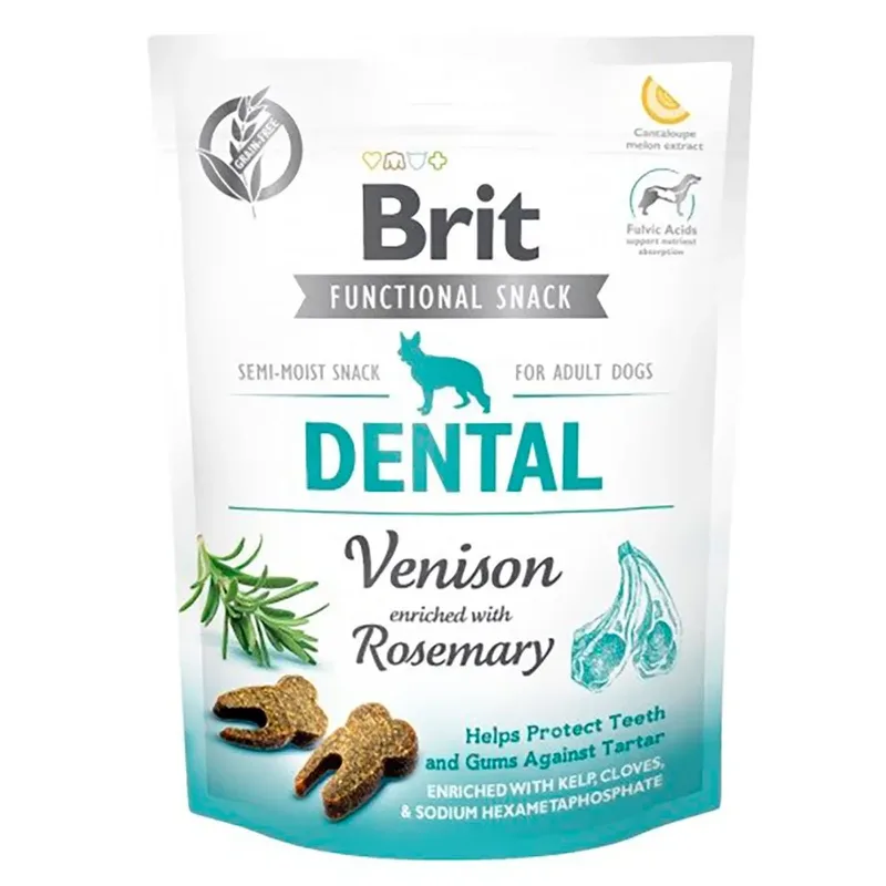 Functionele Dentale Snack Met Hert Voor Honden 150g by Brit – product photo
