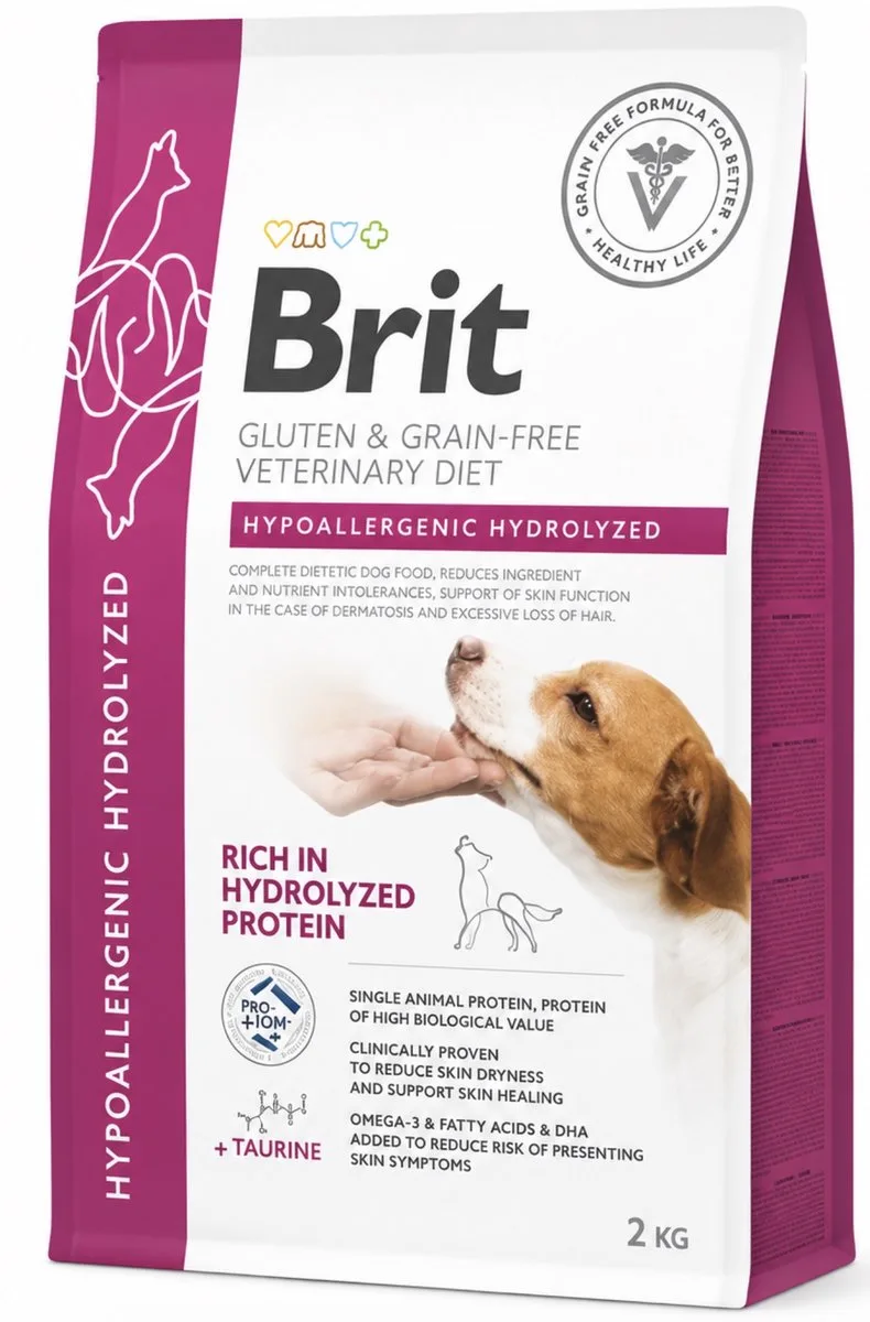 GF VD Dog Hypoallergenic Hydrolyzed - 2 kg van Brit – productfoto