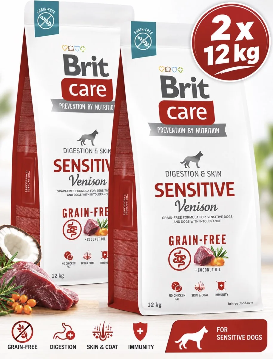 graanvrij Sensitive Venison Dubbelpak! 2 x 12kg by Brit – product photo