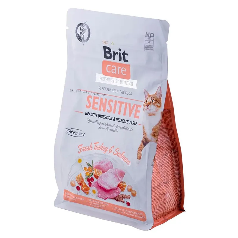 Care Getreidefreies Katzenfutter Sensitiv Pute Und Lachs 400g von Brit – Produktfoto 1 von 4
