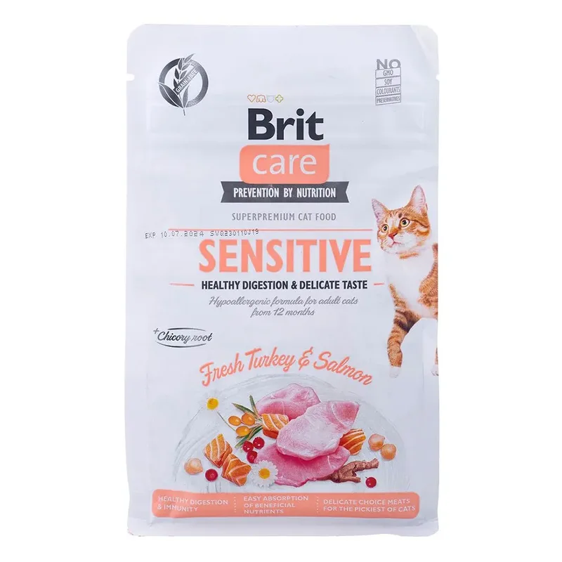 Care Getreidefreies Katzenfutter Sensitiv Pute Und Lachs 400g von Brit – Produktfoto 3 von 4