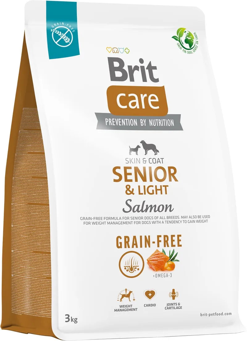 Grain-Free - Droog Hondenvoer - Senior & Light - Zalm - Graanvrij - 12kg de Brit – photo produit