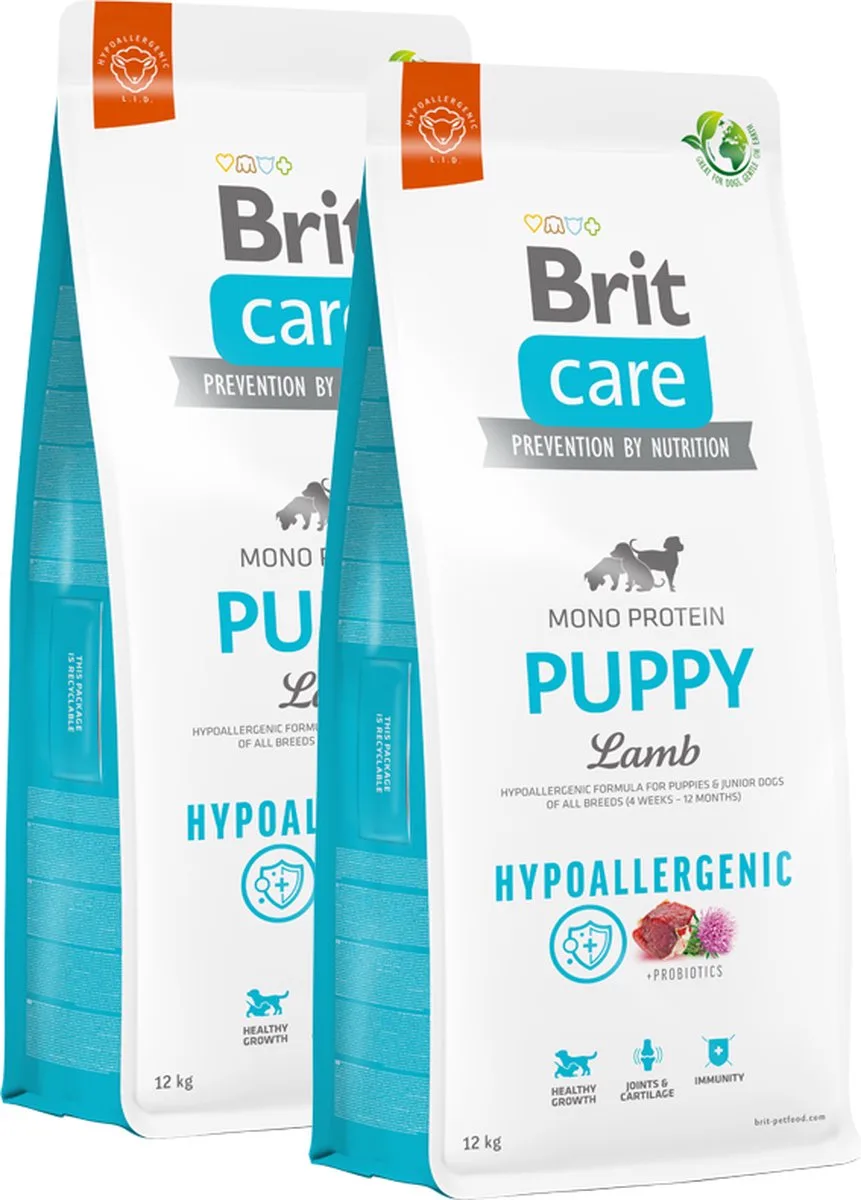 Hypo Allergeen Puppy Lam & Rijst 2 x 12 kg by Brit – product photo