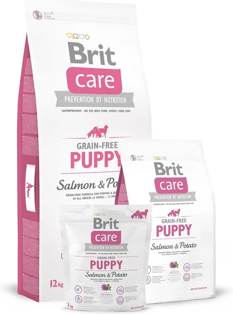 hypo allergeen puppy - zalm & aardappel - graanvrij - 1 kg by Brit – product photo