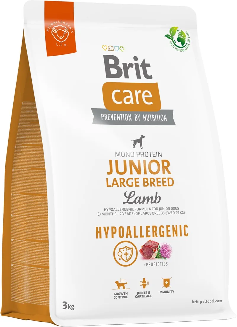 Hypoallergenic - Droog Hondenvoer - Junior Large Breed - Lam & Rijst - 12kg by Brit – product photo