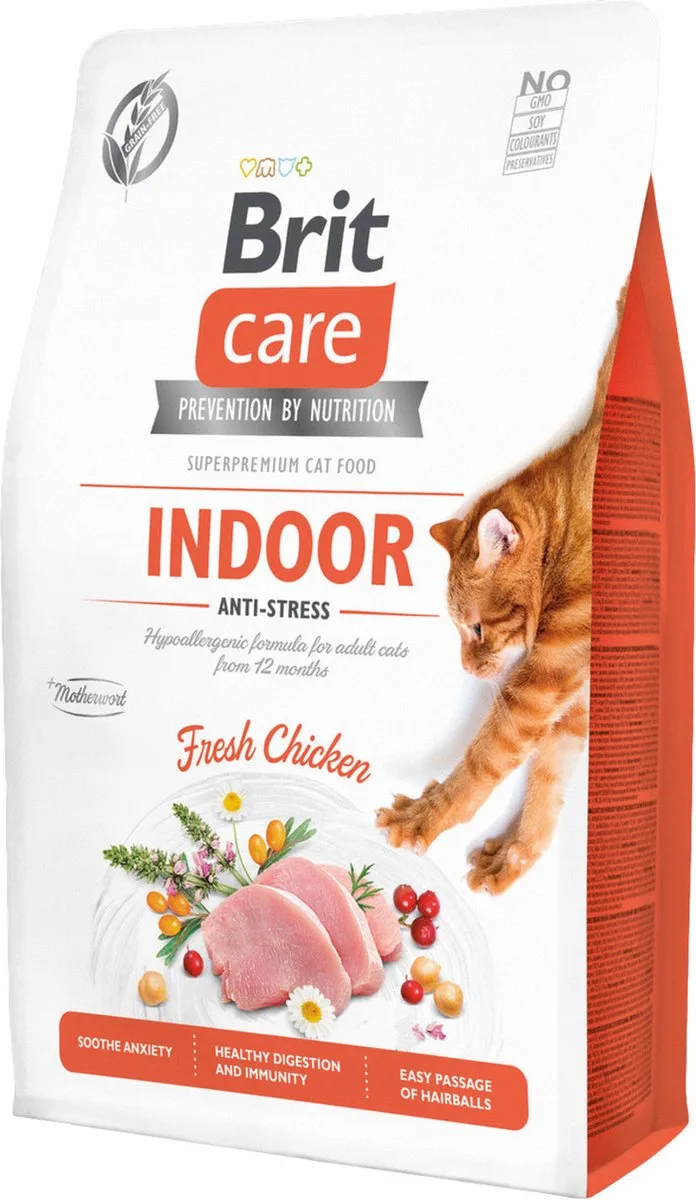 Indoor Anti-Stress Kip - Kattenvoer - 2 kg by Brit – product photo
