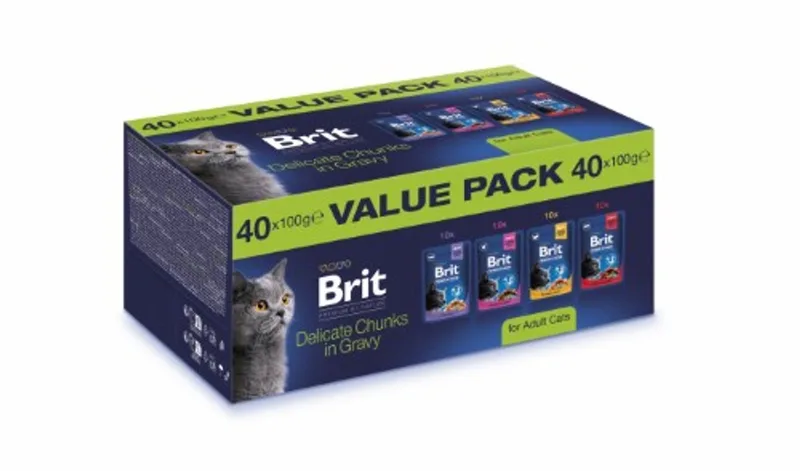 Kat Pouches - Maandpakket -Value Pack - 40 x 100gr by Brit – product photo