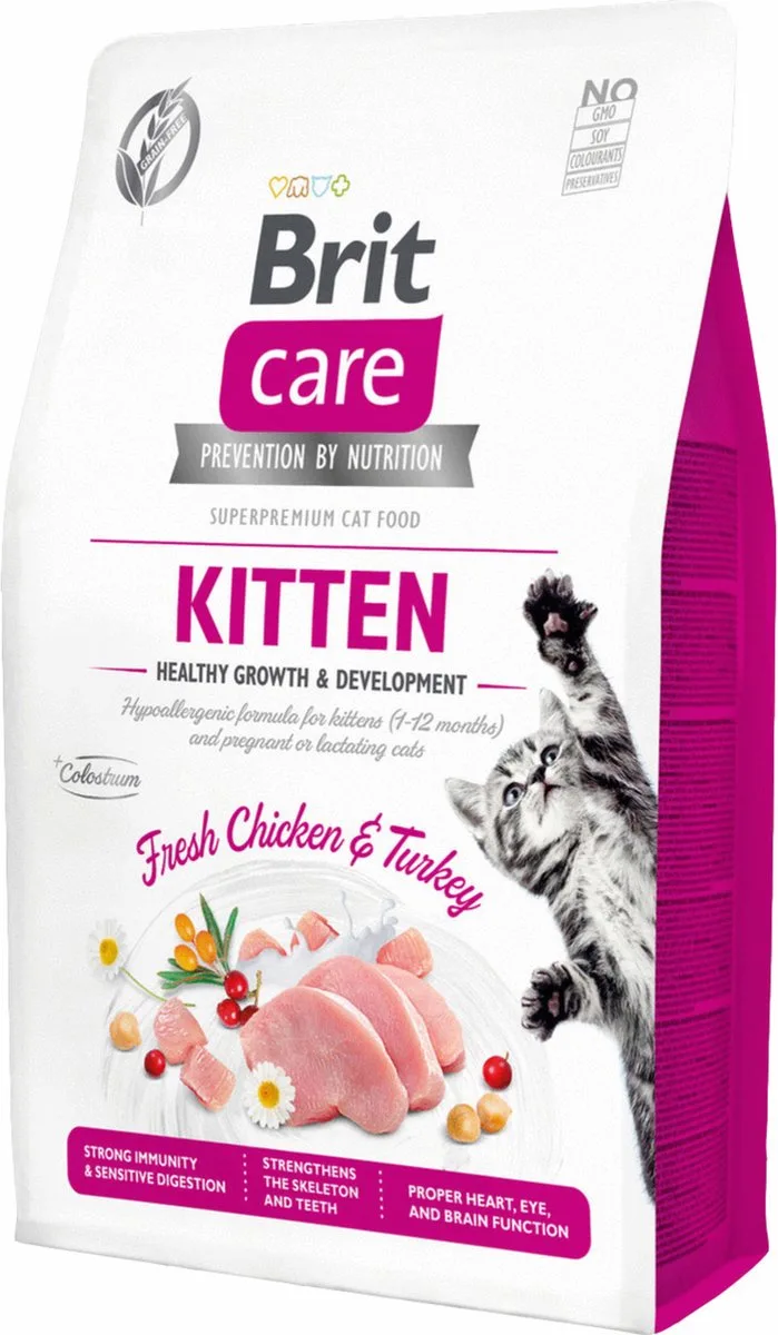 Kitten Healthy Growth & Development Kalkoen&Kip - Kattenvoer - 2 kg by Brit – product photo