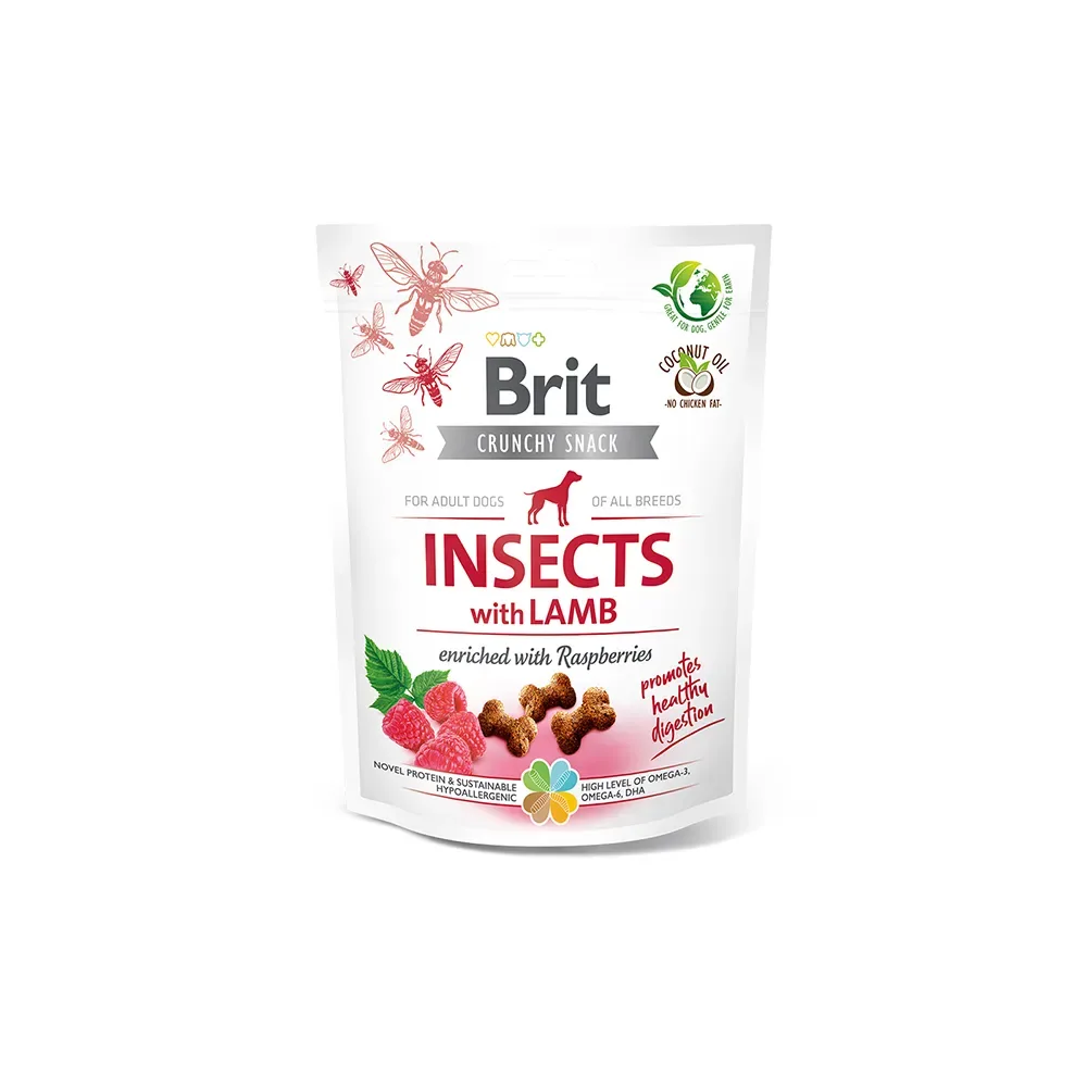 Krokante Cracker Met Insecten En Lam Hondensnack 6x200g van Brit – productfoto