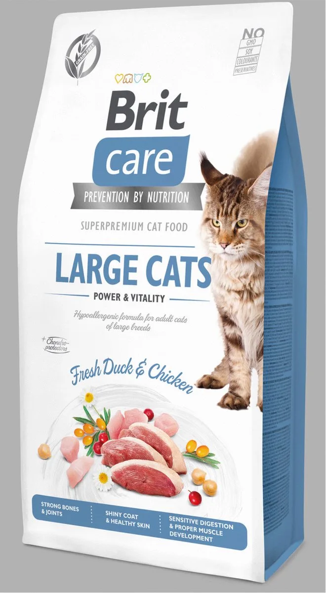 Large Cats Power & Vitality Eend&Kip - Kattenvoer - 7 kg von Brit – Produktfoto