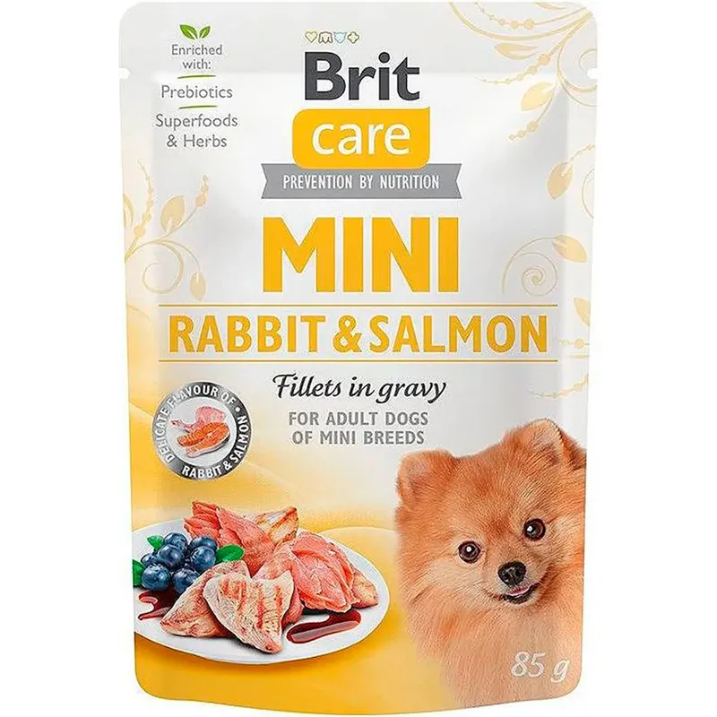 Aliment Humide Pour Chien Care Mini Lapin Et Saumon 85 de Brit – photo produit