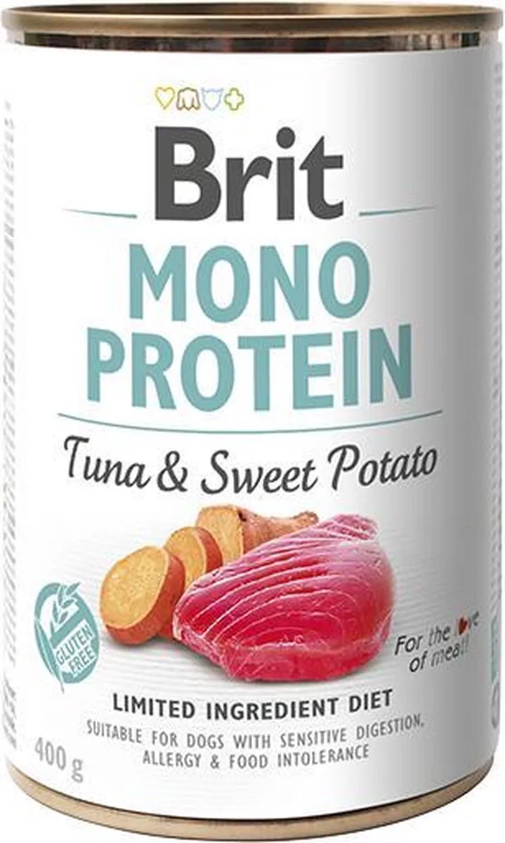 Mono Protein Tonijn & Zoete Aardappel 6 x 400 gram de Brit – photo produit
