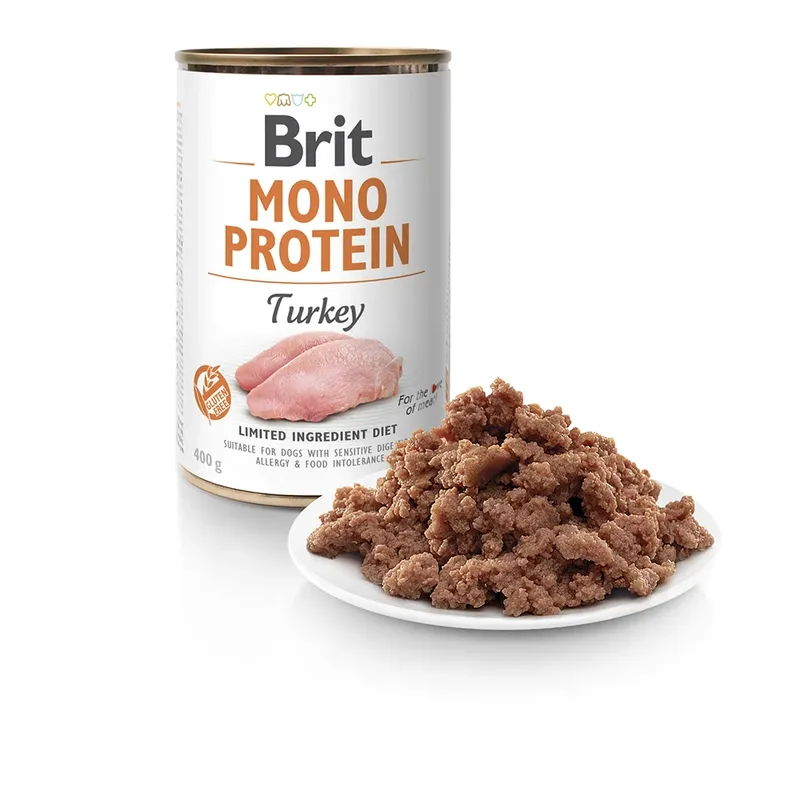 Mono Proteïne Natvoer Voor Honden Met Kalkoen 6x400g fra Brit – produktbillede