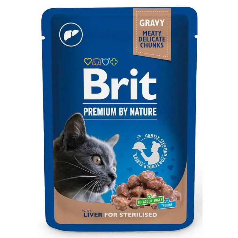Aliment Humide Stérilisé Premium Pour Chat Au Foie 100g de Brit – photo produit
