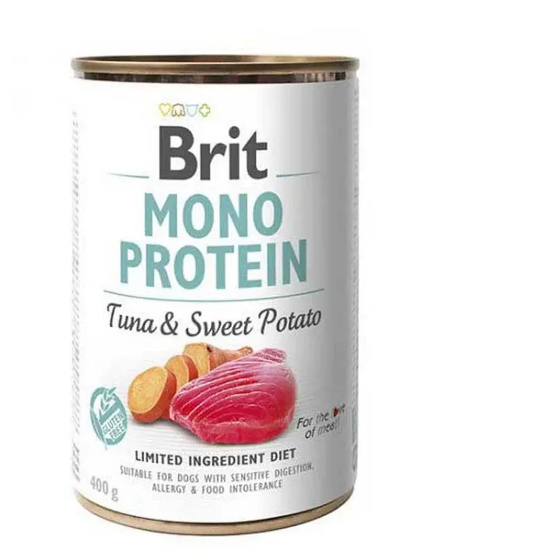 Natvoer Voor Honden Met één Eiwitbron: Tonijn Met Zoete Aardappel 400g by Brit – product photo