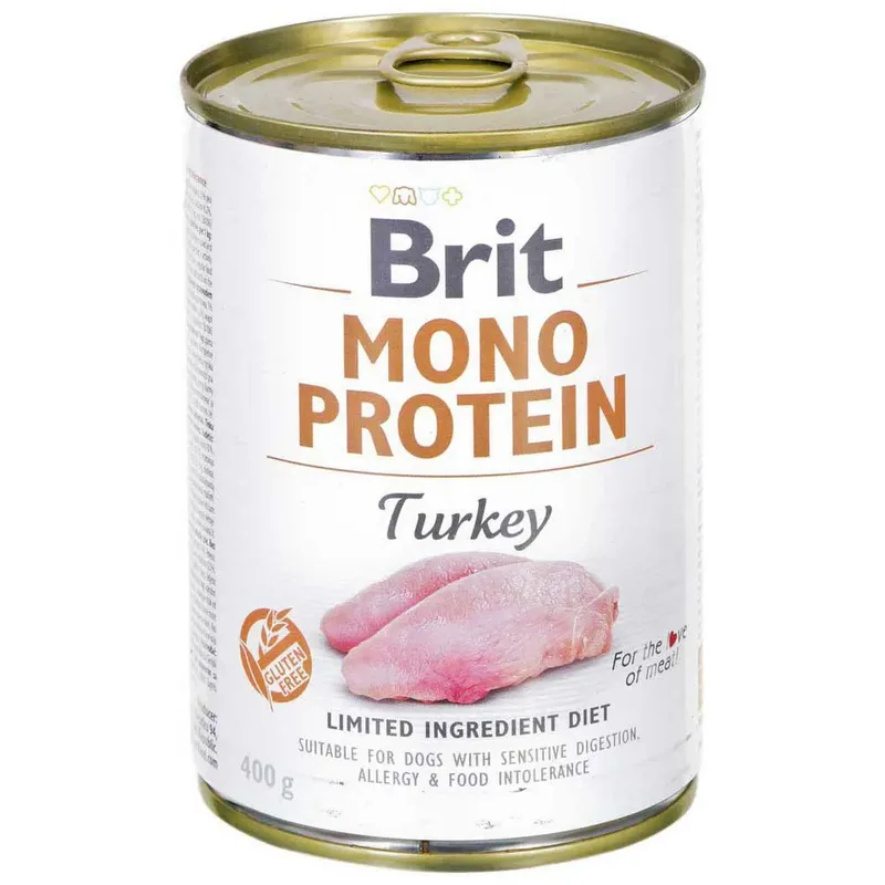 Natvoer Voor Honden Met Enkelvoudige Eiwitbron: Kalkoen 400g fra Brit – produktbillede