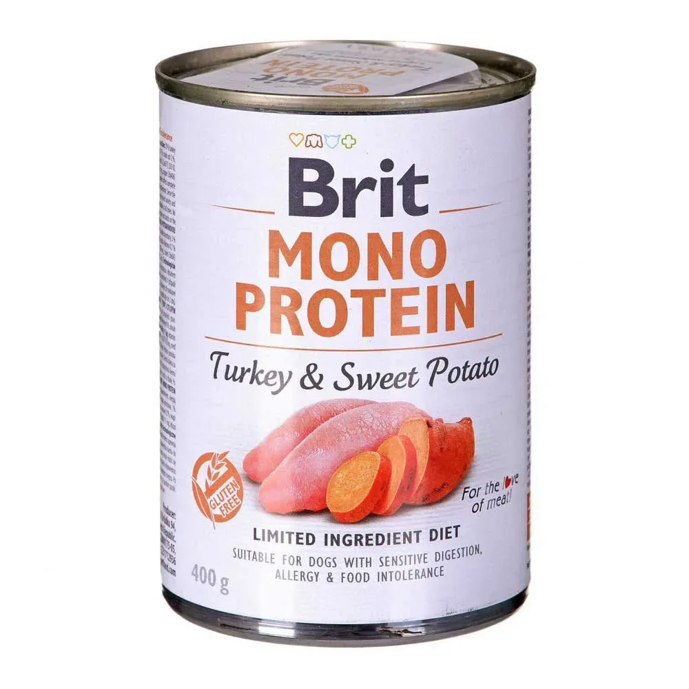 Natvoer Voor Honden Met Kalkoen En Zoete Aardappel-één Enkele Bron Van Proteïne 400g van Brit – productfoto
