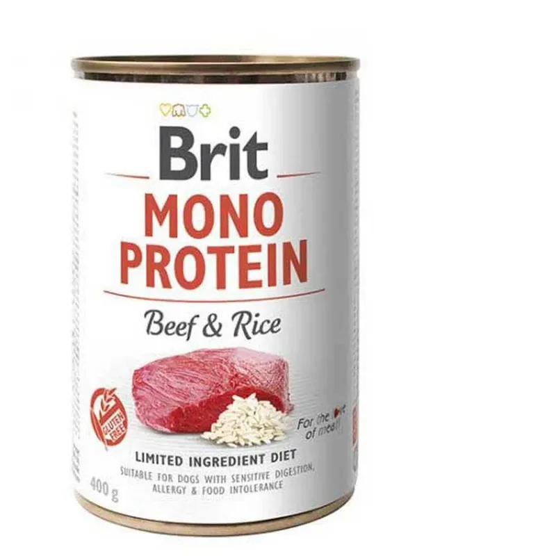Natvoer Voor Honden Met Rundvlees En Rijst-enkele Proteïnebron 400g by Brit – product photo