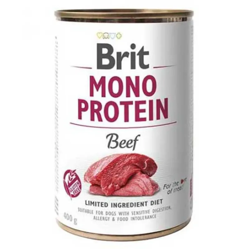 Natvoer Voor Honden Met Rundvlees-enkele Eiwitbron 400g fra Brit – produktbillede