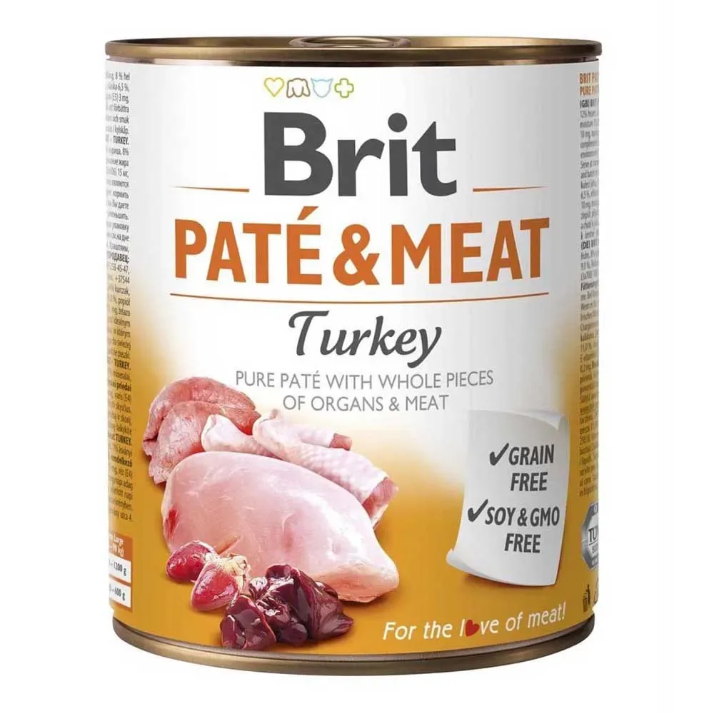 Pastete Und Fleisch Mit Feuchtem Hundefutter Mit Truthahn 800g van Brit – productfoto