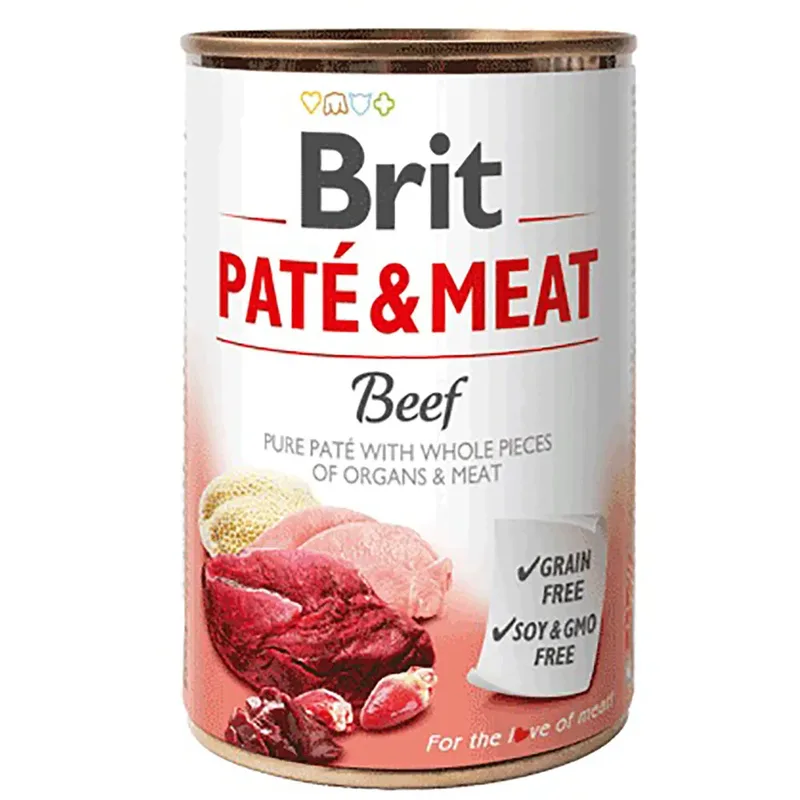 Paté En Rundvlees Natvoer Voor Honden 400g by Brit – product photo