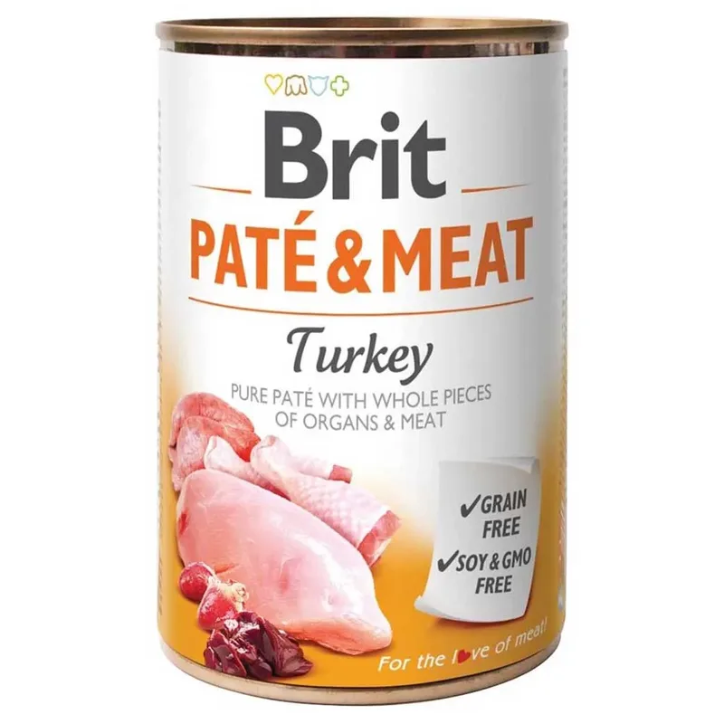 Paté En Vlees Met Nat Hondenvoer Met Kalkoen 400g by Brit – product photo