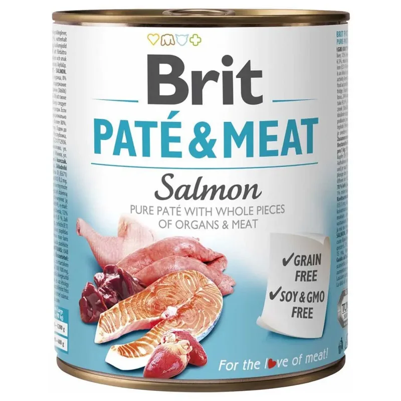 Pâté Et Viande Au Saumon Nourriture Humide Pour Chien 800g de Brit – photo produit
