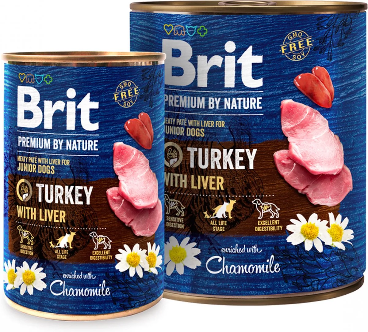 Premium Cans Turkey with Liver 400 g (6) van Brit – productfoto