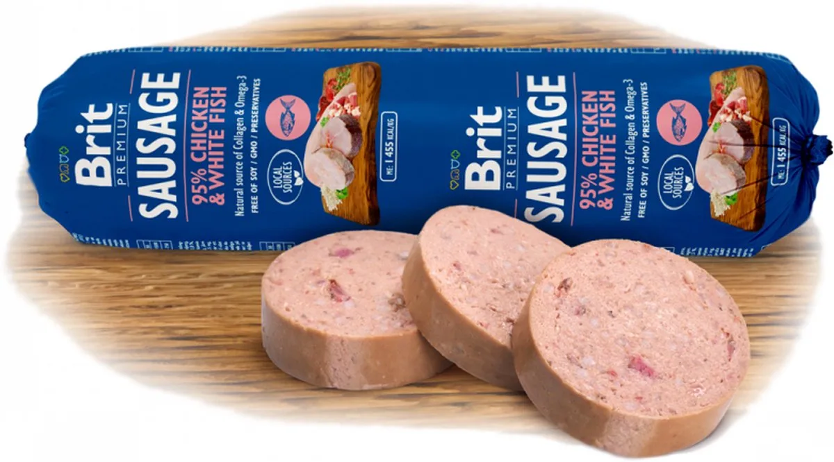 Sausage Chicken & White fish 800 gr van Brit – productfoto