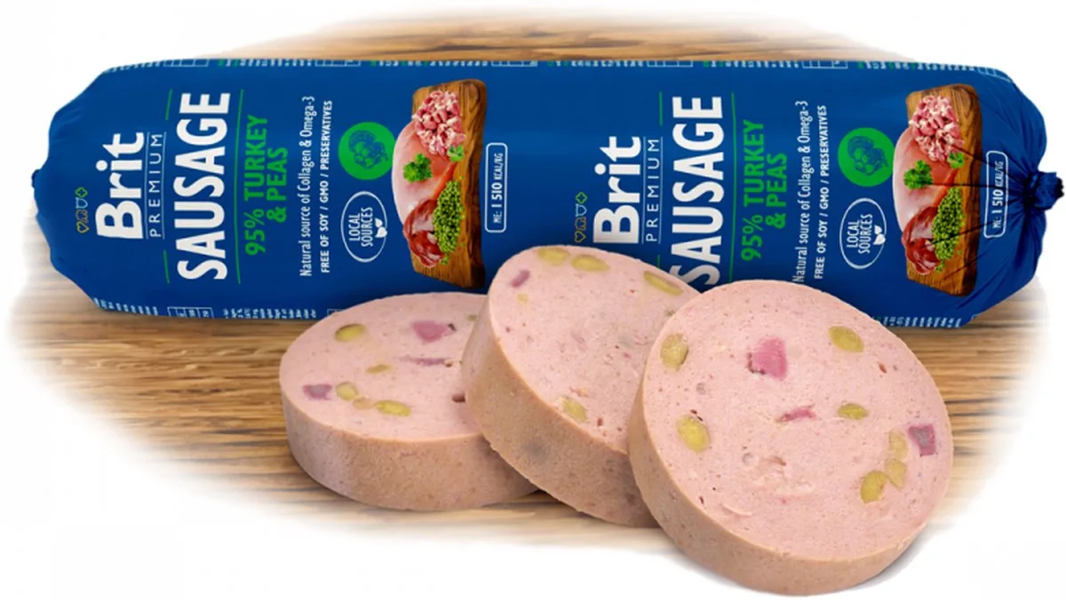 Sausage Turkey & Peas 800 g van Brit – productfoto