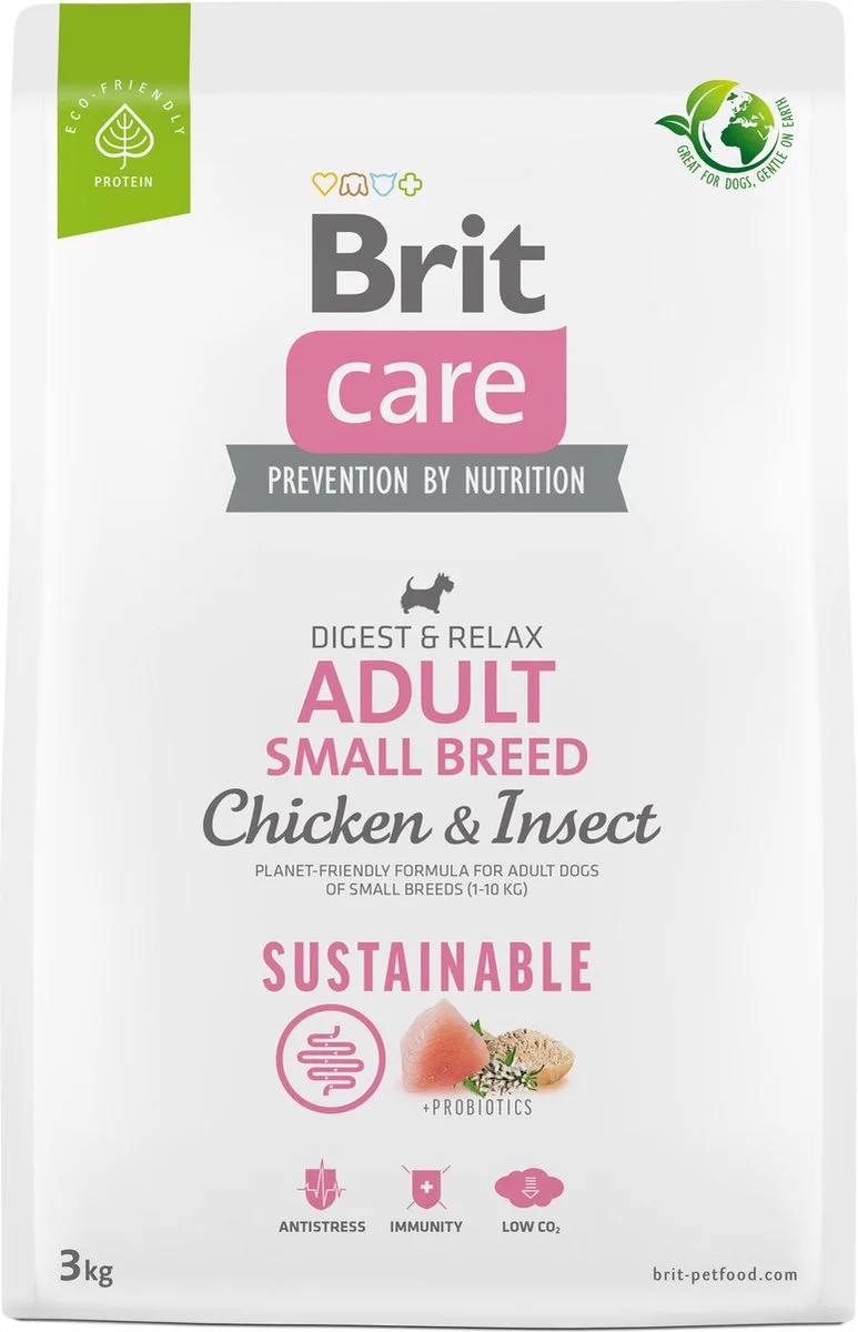 Sustainable Adult Small Breed Digest & Relax Kip&Insecten - Hondenvoer - 7 kg by Brit – product photo