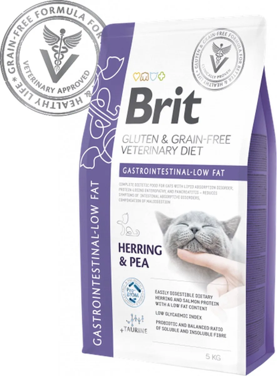 VD Cat - Gluten & Grain free - Gastrointestinal Low Fat - 5 kg van Brit – productfoto