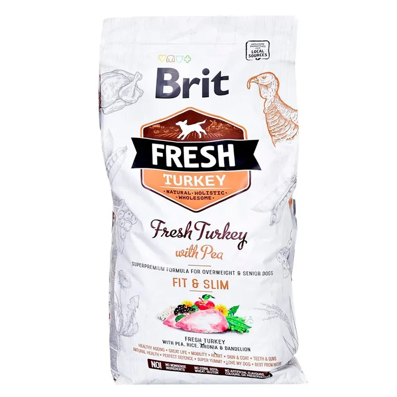 Verse Kalkoen En Erwten Fit En Slim Kalkoen Met Erwten Hondenvoer 12kg de Brit – photo produit 2 sur 2