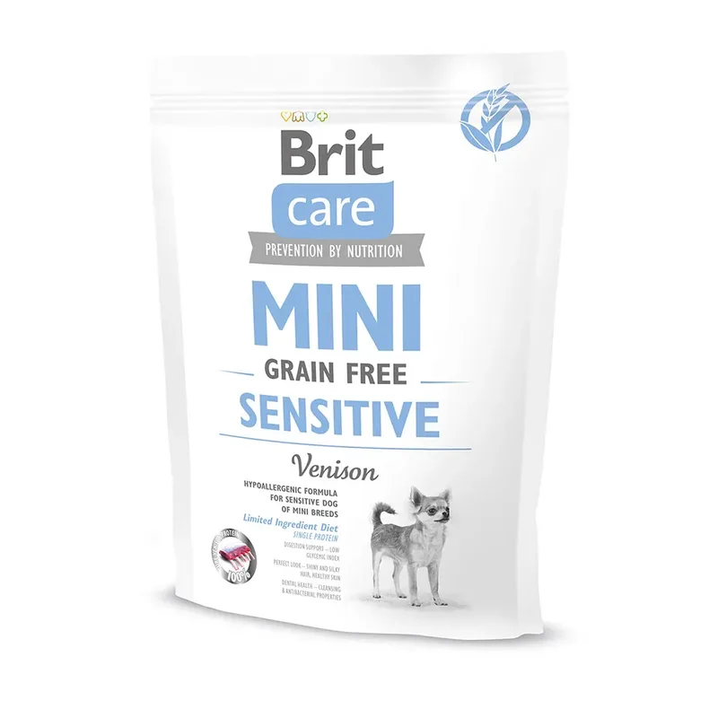 Pflegendes Getreidefreies Hundefutter Mit Hirsch Für Sensible Erwachsene Hunde Von Miniaturrassen 400g von Brit – Produktfoto