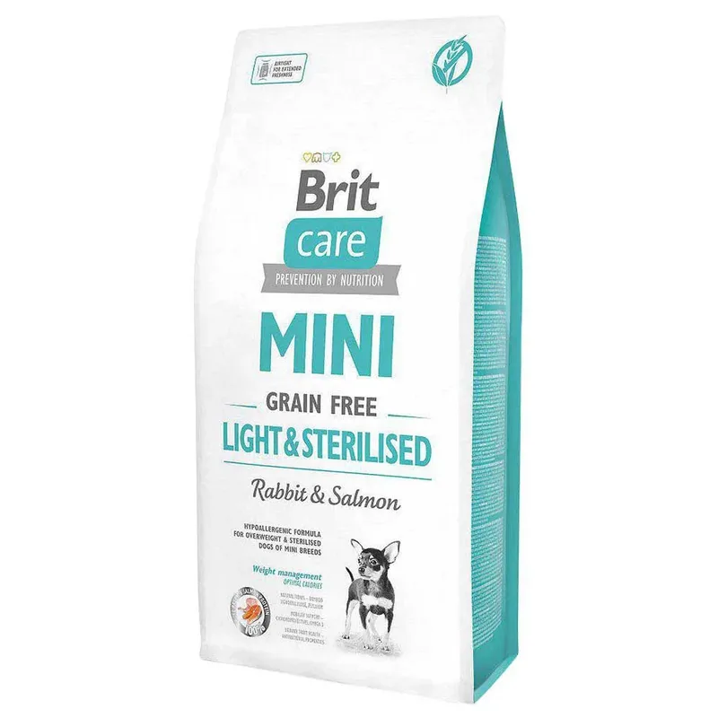 Soin Mini Light Et Aliment Pour Chiens Avec Lapin Et Saumon Stérilisés 2kg de Brit – photo produit