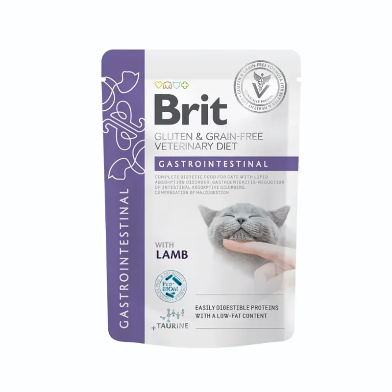 Veterinaire Gastro-intestinale Natte Kattenvoer Met Lam 85 G 12 Eenheden fra Brit – produktbillede 3 af 3