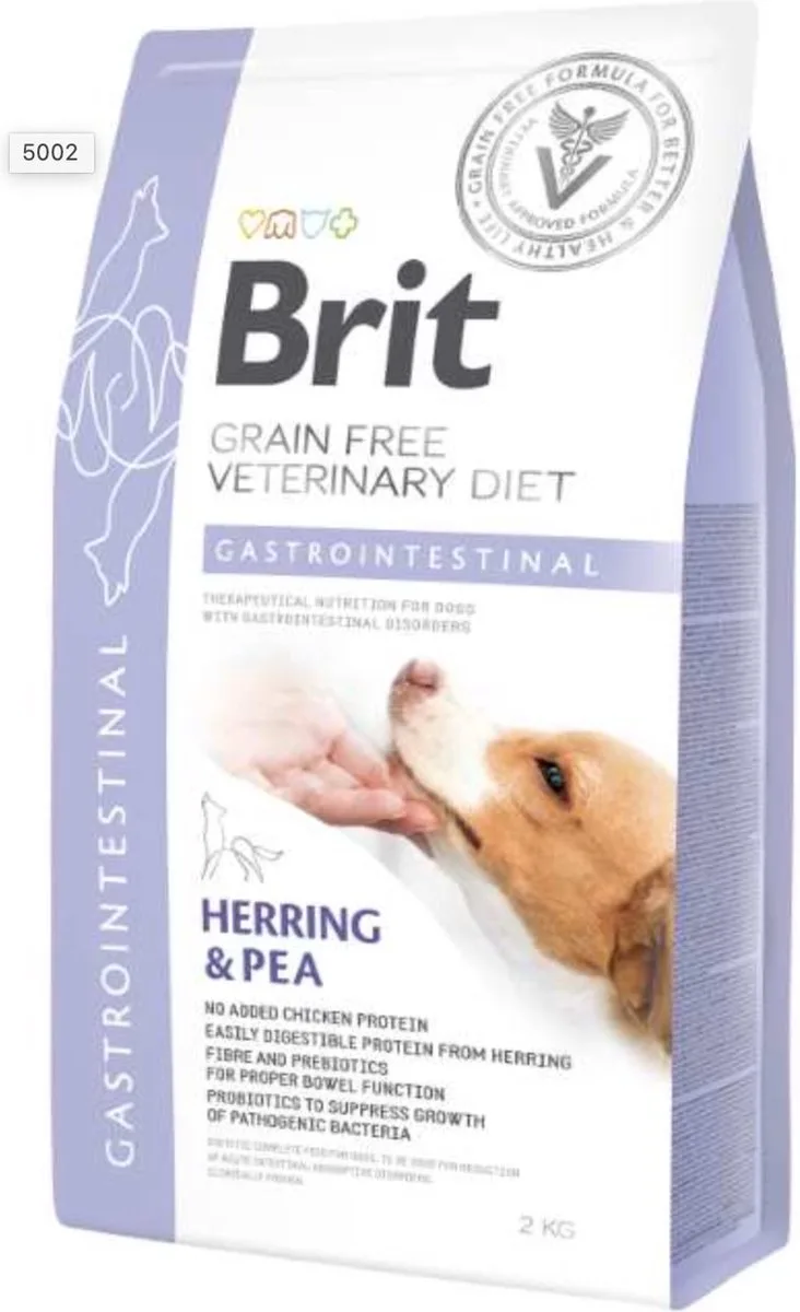 Veterinary Diet Gastrointestinal Dog - Hondenvoer - Haring & Erwten - 12 kg - Graanvrij - Dieetvoeding bij Maag- en Darmklachten de Brit – photo produit