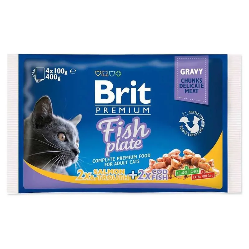 Visbord Voor Katten 4x100g Natvoer by Brit – product photo