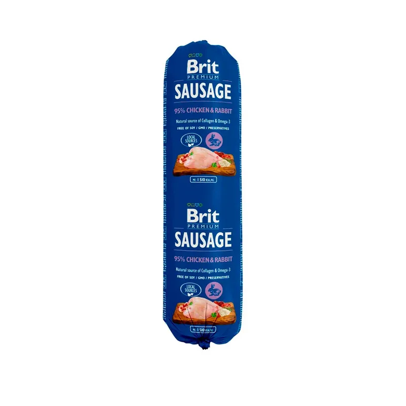 Worst Kip En Konijn Nat Hondenvoer 800g by Brit – product photo