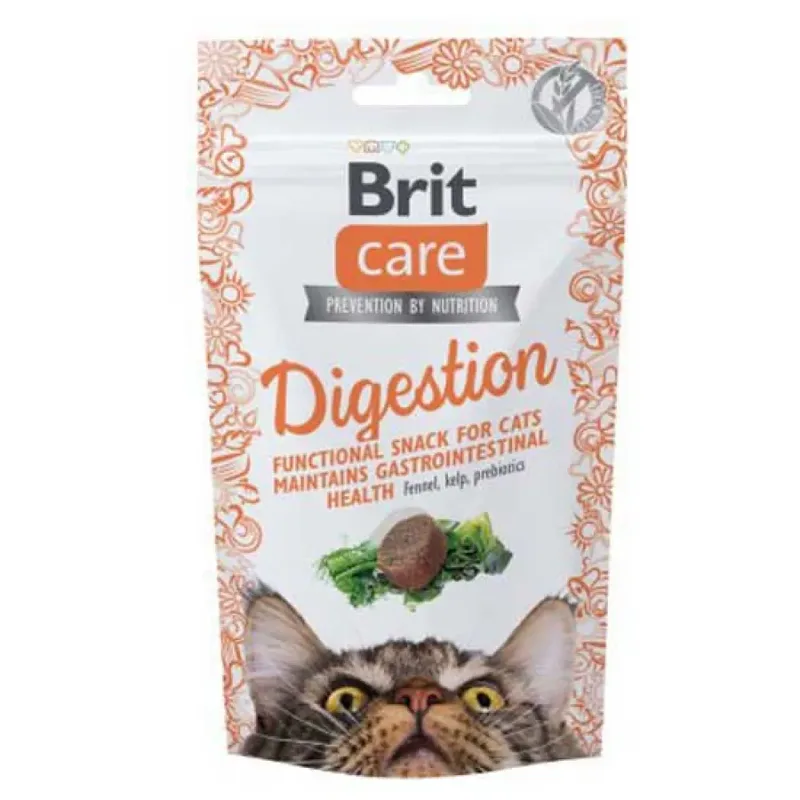 Zorg Kat Snack Spijsvertering Kattensnack 50g by Brit – product photo