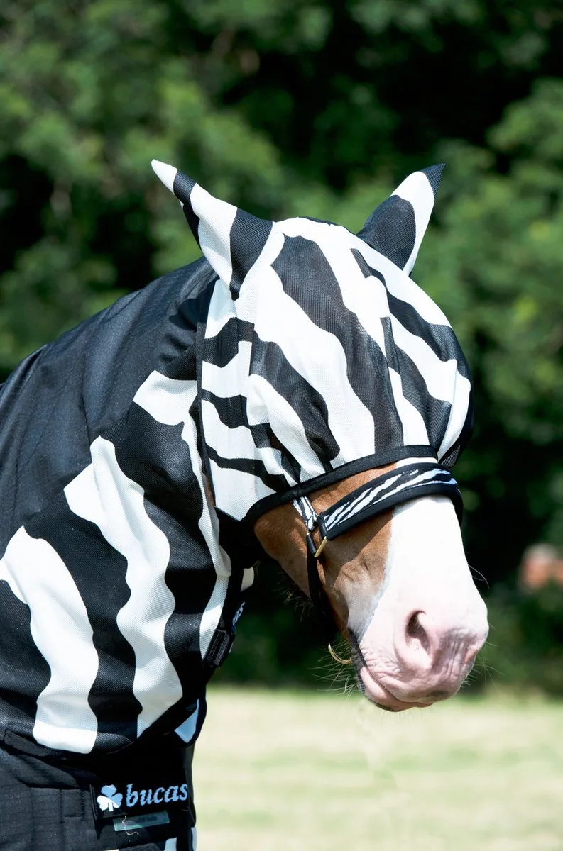 Buzz-Off Fly Mask, Zebra - XS - Vliegendeken | Vliegenmasker paard de Bucas – photo produit