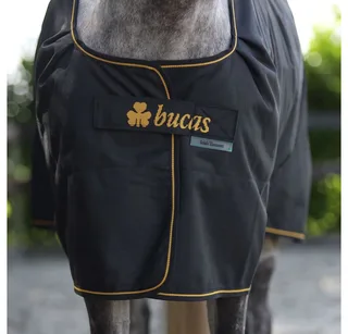 Irish Turnout deken o gr Black/Gold - 145/195 - Regendeken de Bucas en Noir – photo produit 2 sur 2