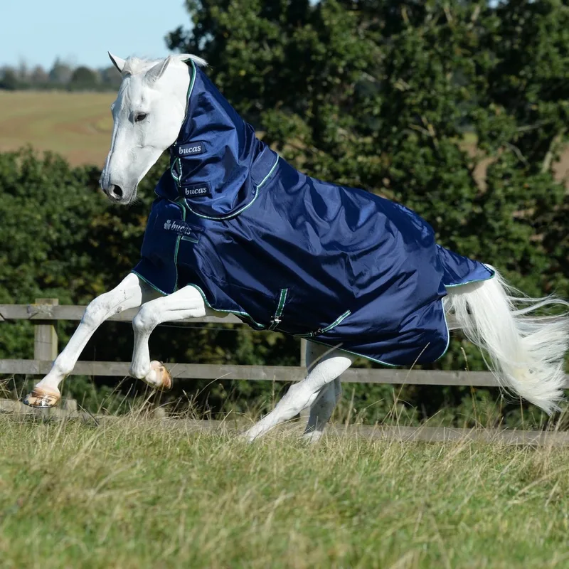 Smartex Combi Neck - XS-115 - Regendeken | Halsstuk paard von Bucas in Blau – Produktfoto